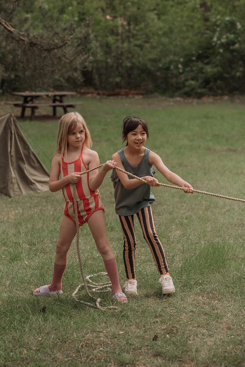 Terry Bodysuit Poppy Red Stripe Sproet & Sprout