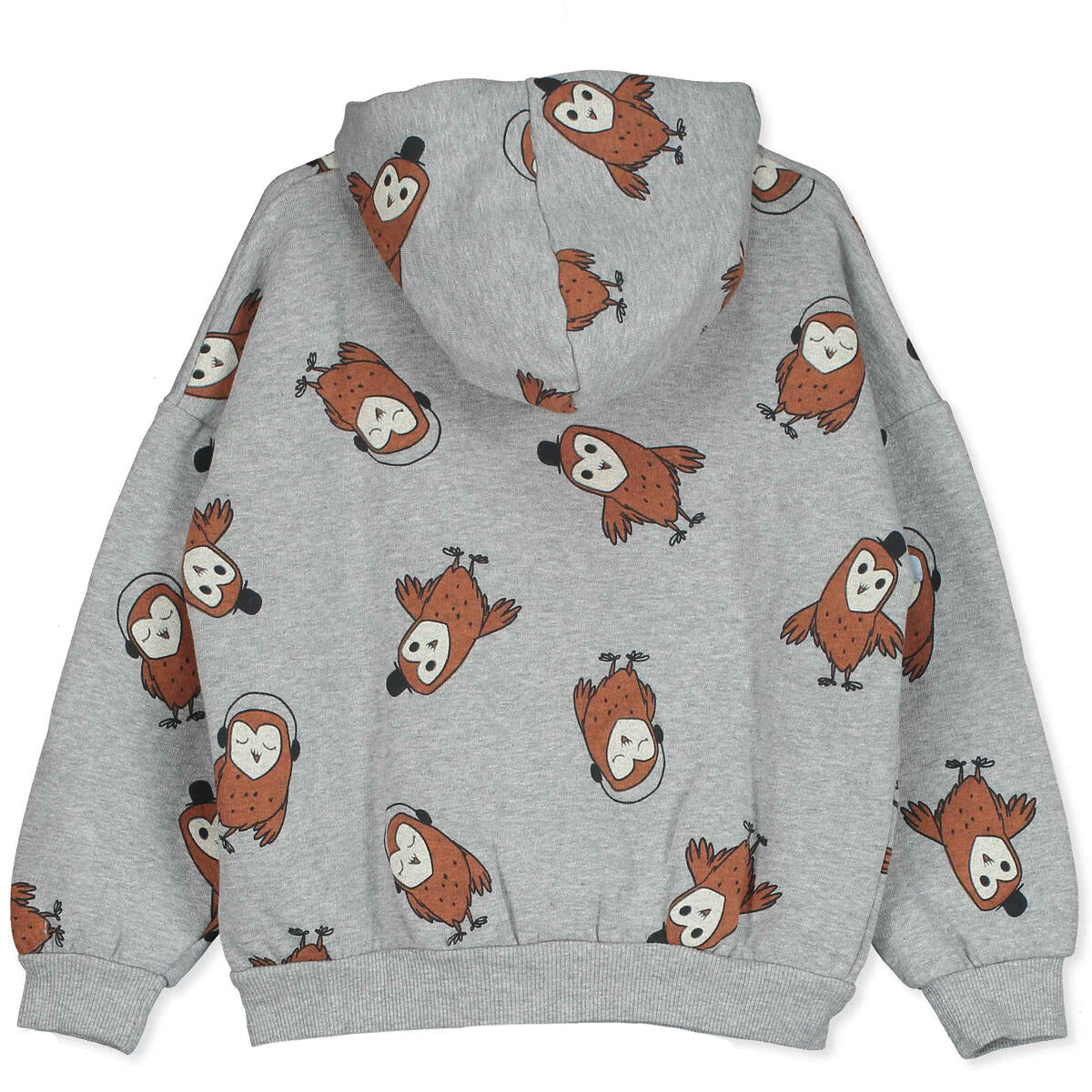Hooded Jacket Owls Grey Melange Lötiekids