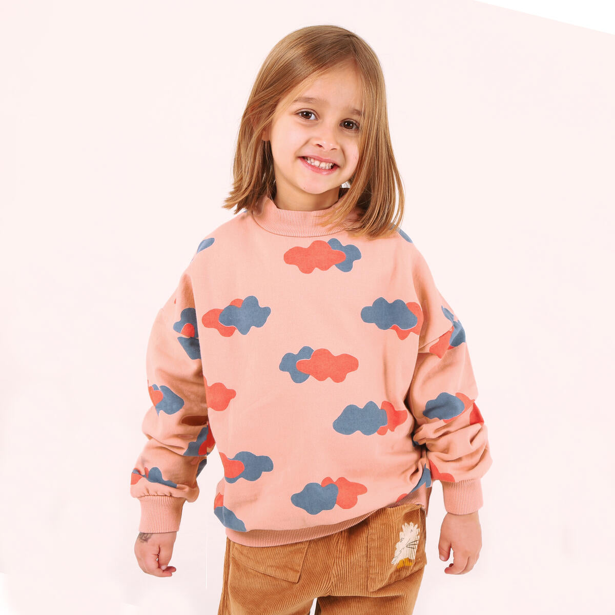 Sweatshirt Little Clouds Rose Lötiekids