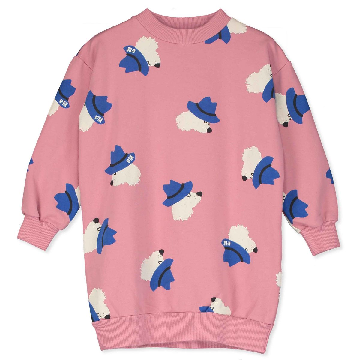 Long Sweatdress Chill Dogs Rose Lötiekids