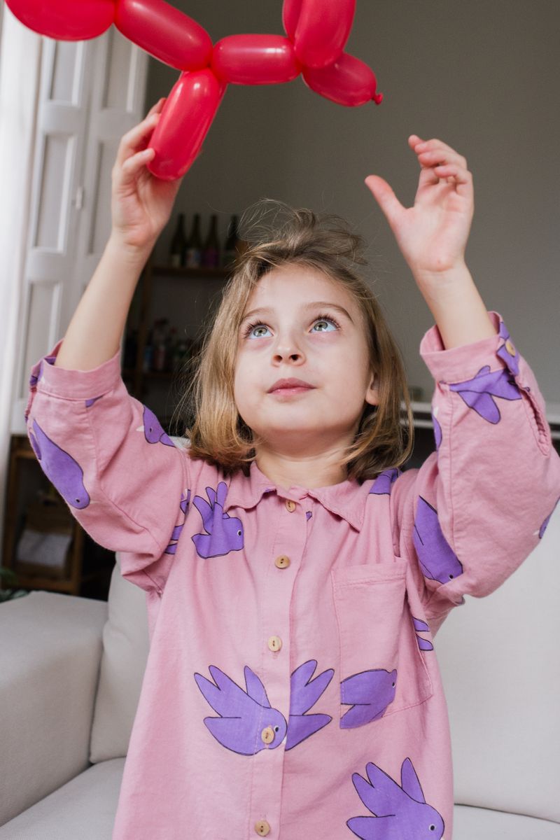Woven Shirt Flowing Bird Fucsia Lötiekids