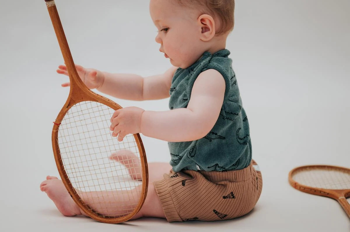 Rib Baby Shorts Print Toast Shuttle Sproet & Sprout