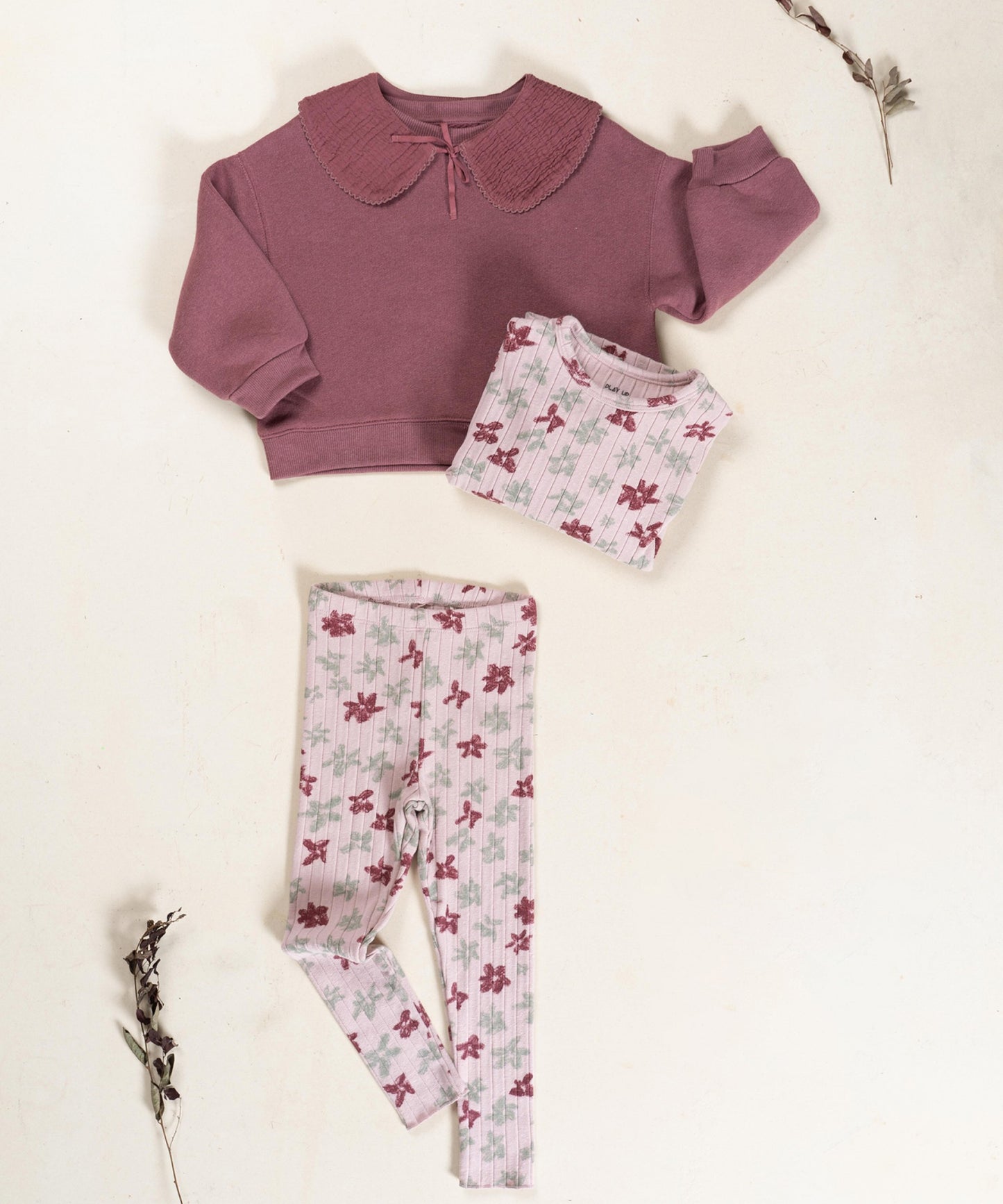 Rib Longsleeve Shirt Floral Rose Play Up