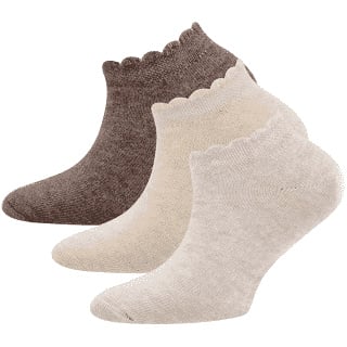 Sneakersocks 3-Pack Dunkel Beige/Cacao/Beige Melange Ewers