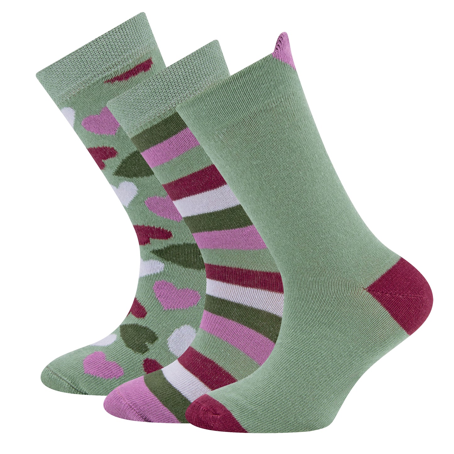Socken 3-Pack Hearts/Stripes Schattenspiel Ewers