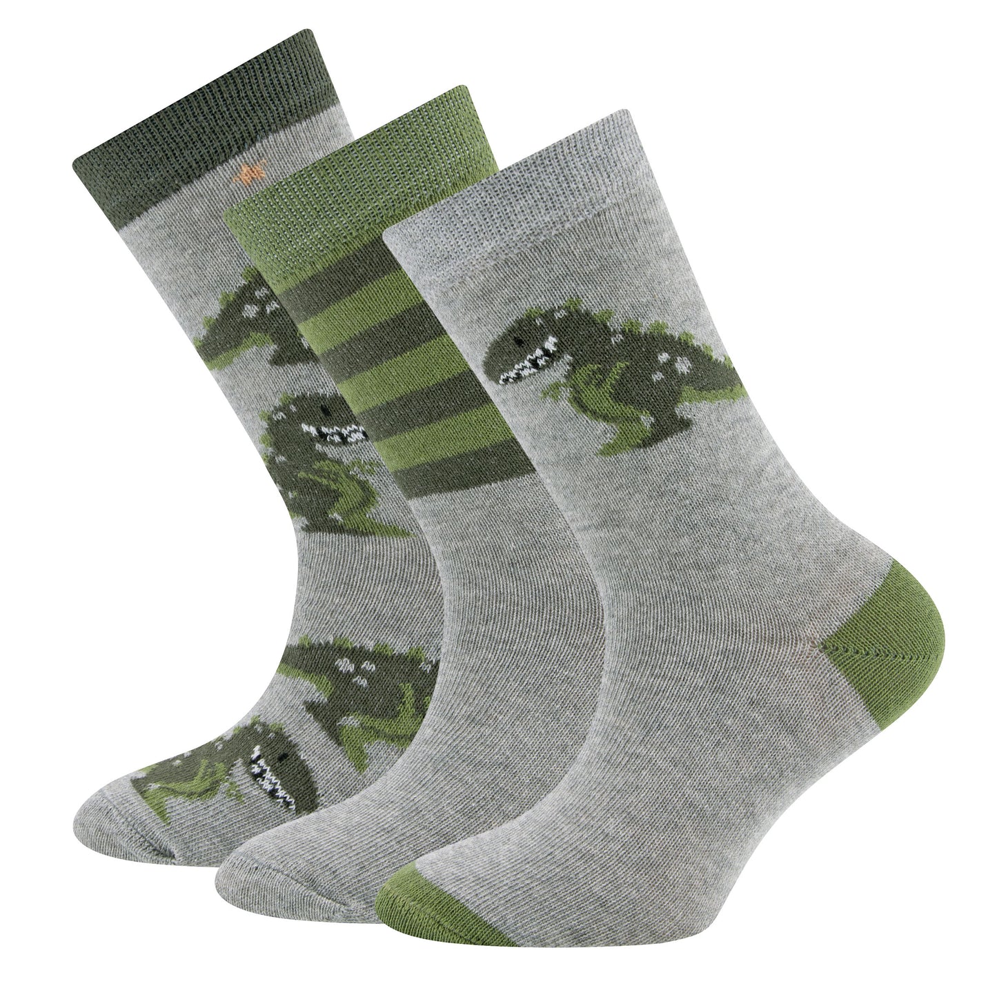 Socken 3-Pack Dino Grau Melange Ewers