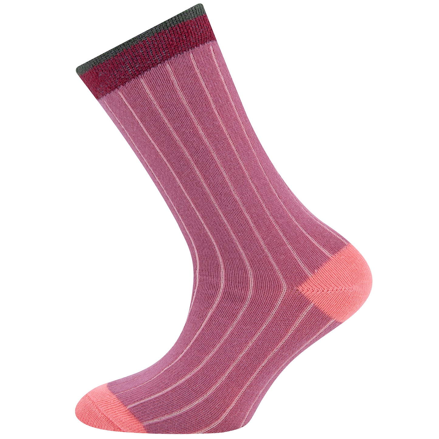 Socken 3-Pack Rib/Stripes Hellpfirsich/Loden/Dusty Rose Ewers