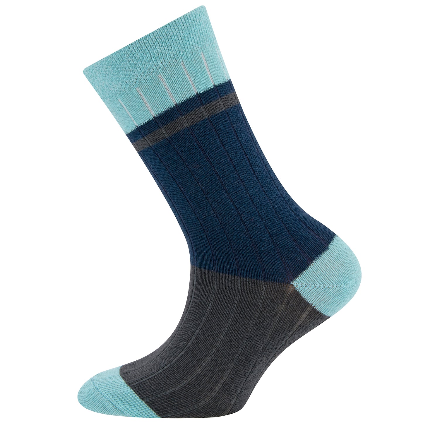 Socken 3-Pack Rib/Stripes Navy/Anthrazit/Staublau Ewers