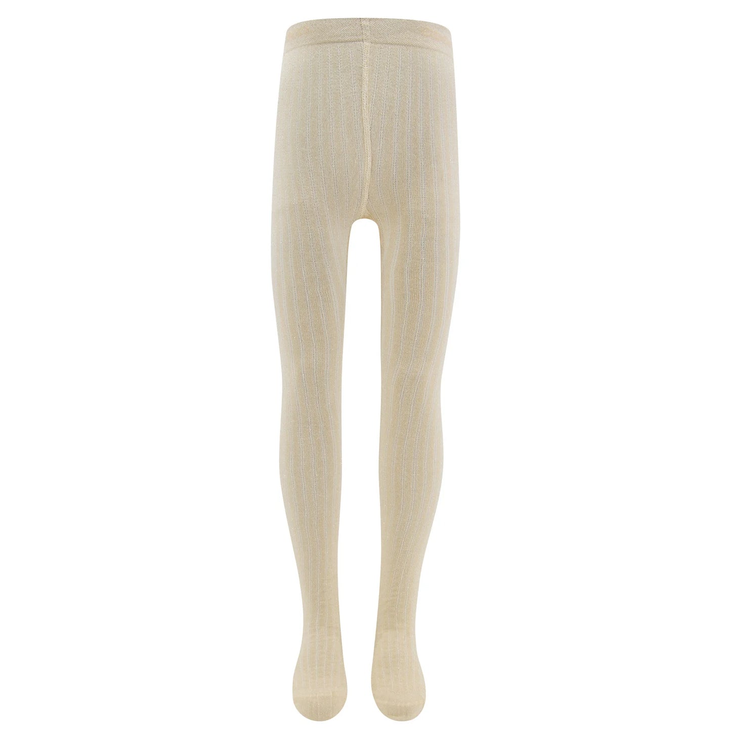 Kousenbroek met Ribmotief en Glitter Latte/Gold Ewers