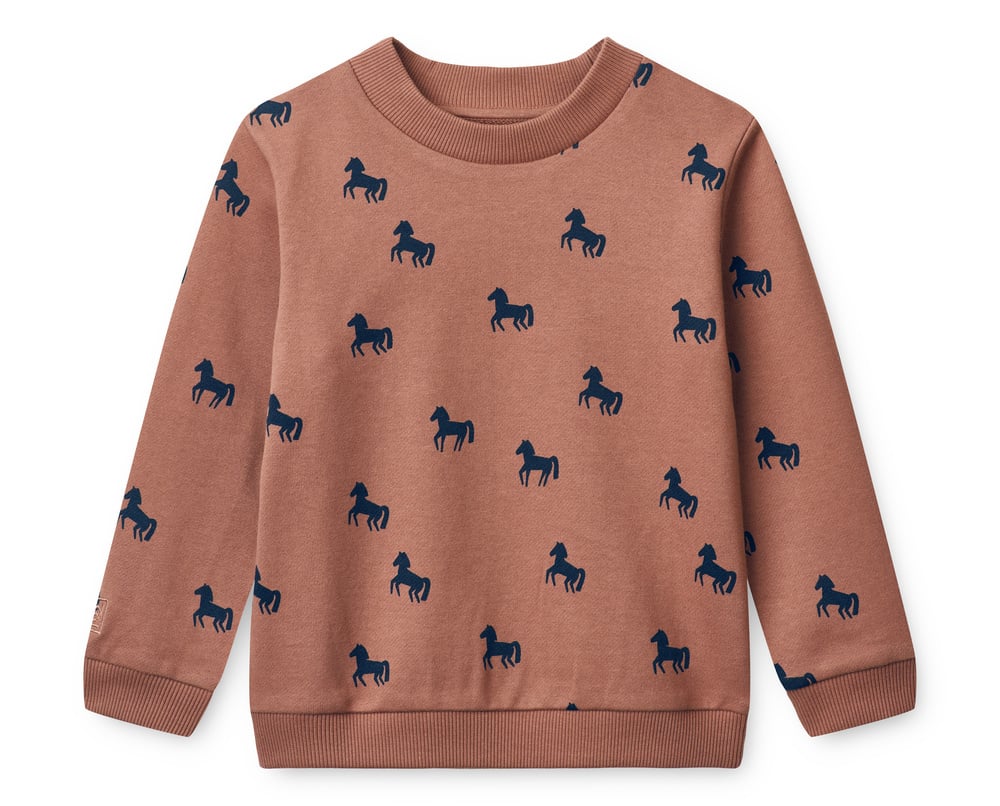 Thora Sweater met Horses Print Dark Rosetta Liewood