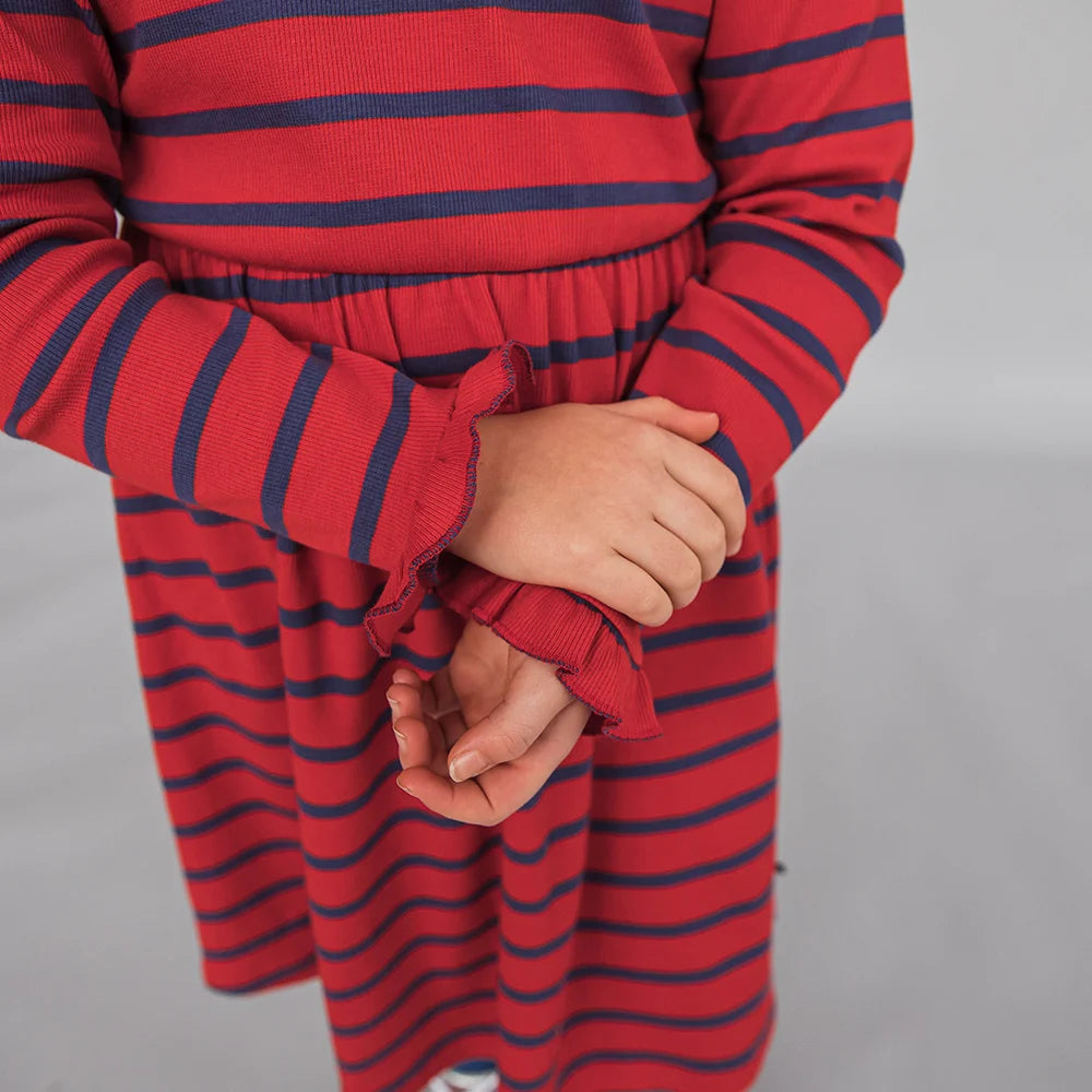 Collar Dress Stripes Red/Blue CarlijnQ