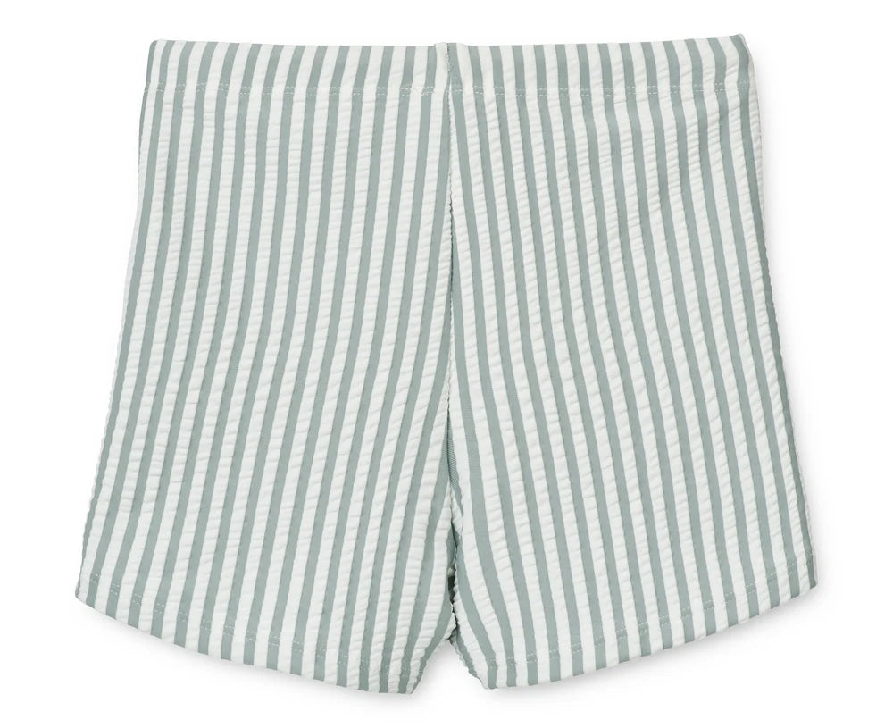 Otto Seersucker Swim Pants Stripe Sea Blue/White Liewood