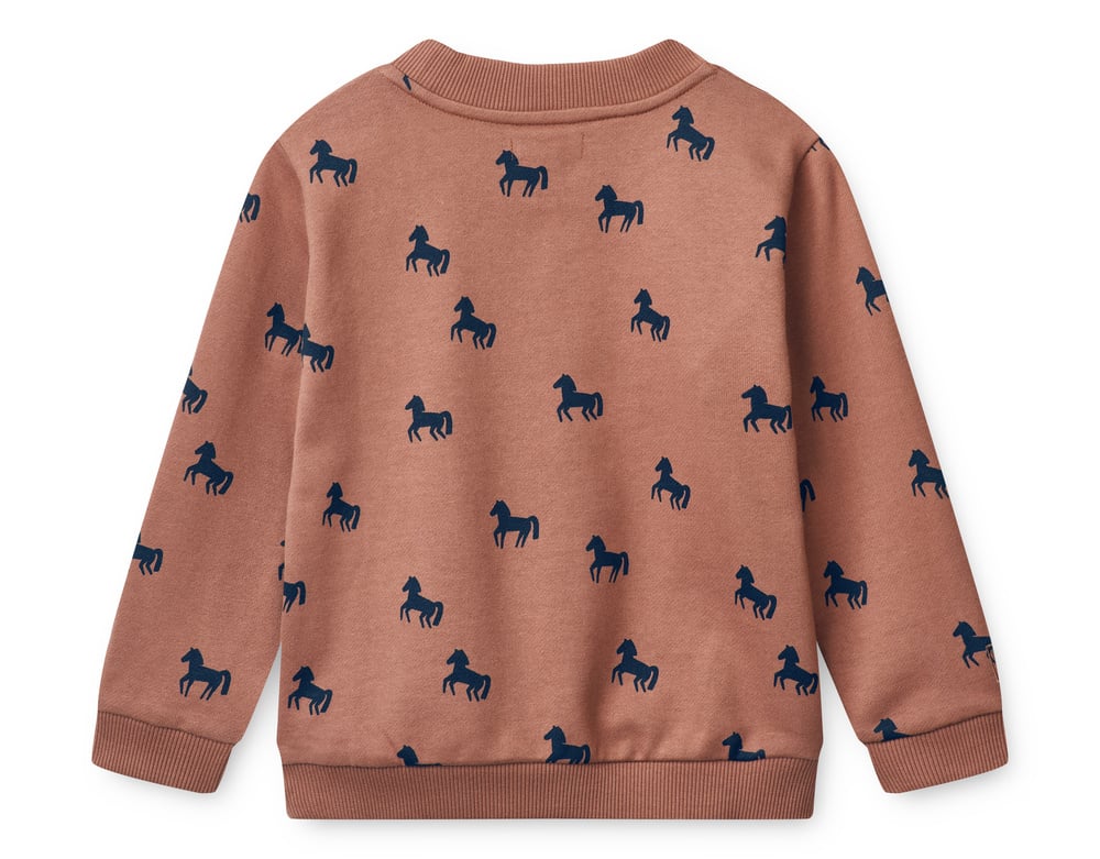 Thora Sweater met Horses Print Dark Rosetta Liewood