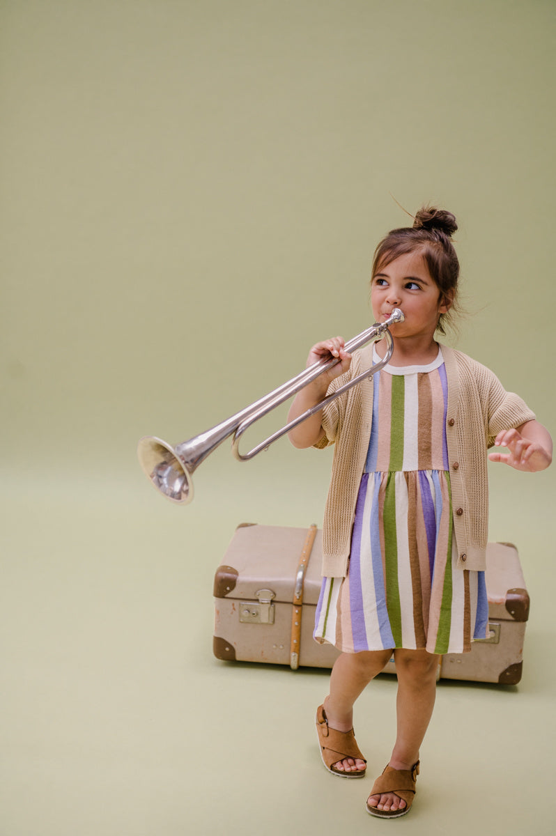 Girls Knitted Cardigan Almond Sproet & Sprout