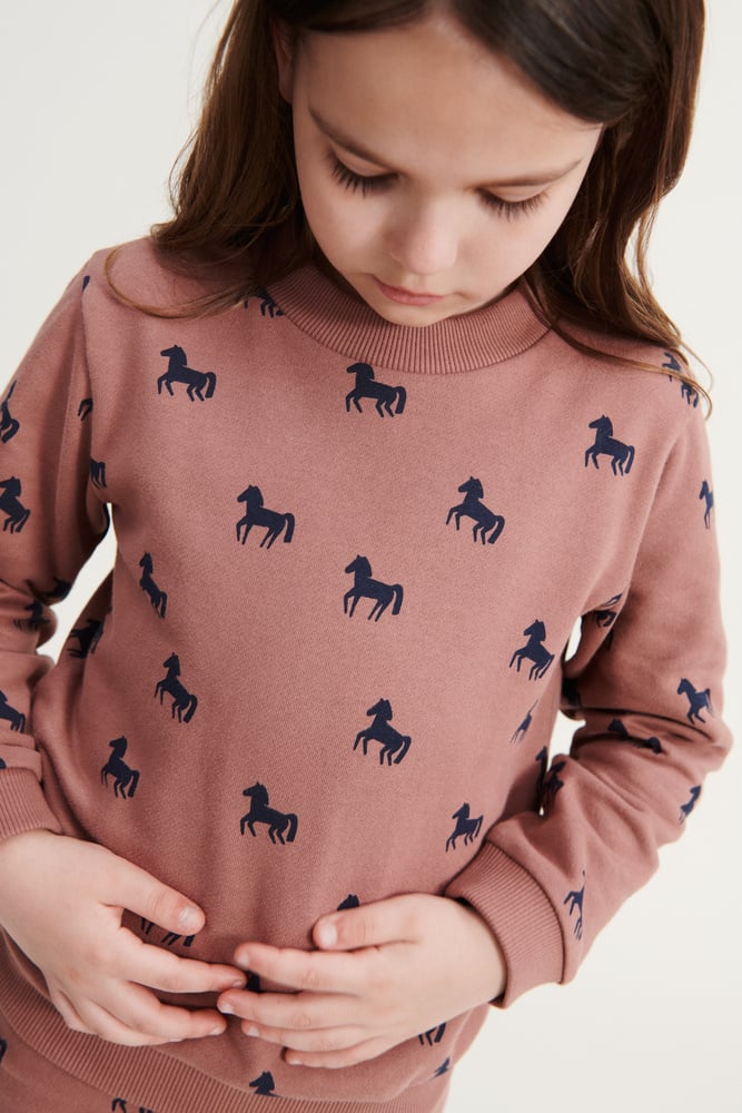 Thora Sweater met Horses Print Dark Rosetta Liewood
