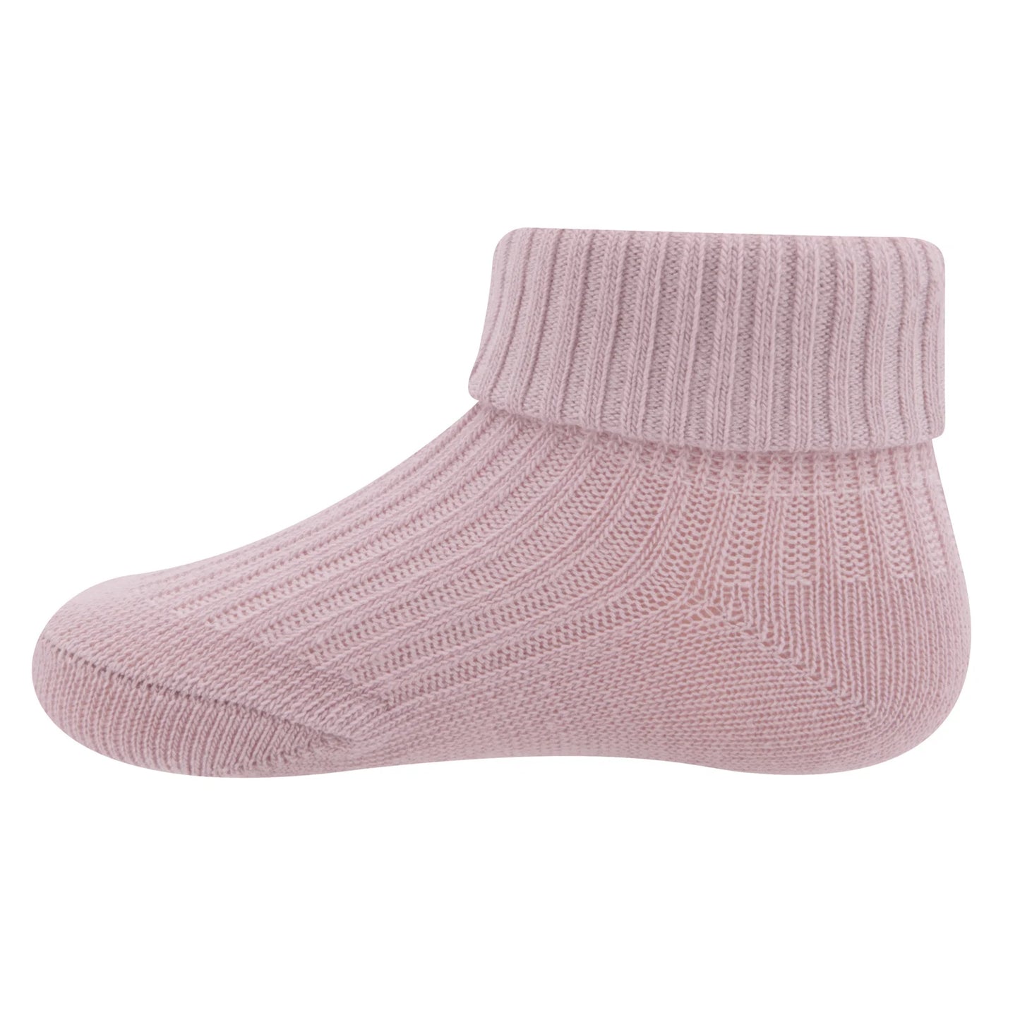 Kousen met Rib en Omslag Dusty Mauve Ewers