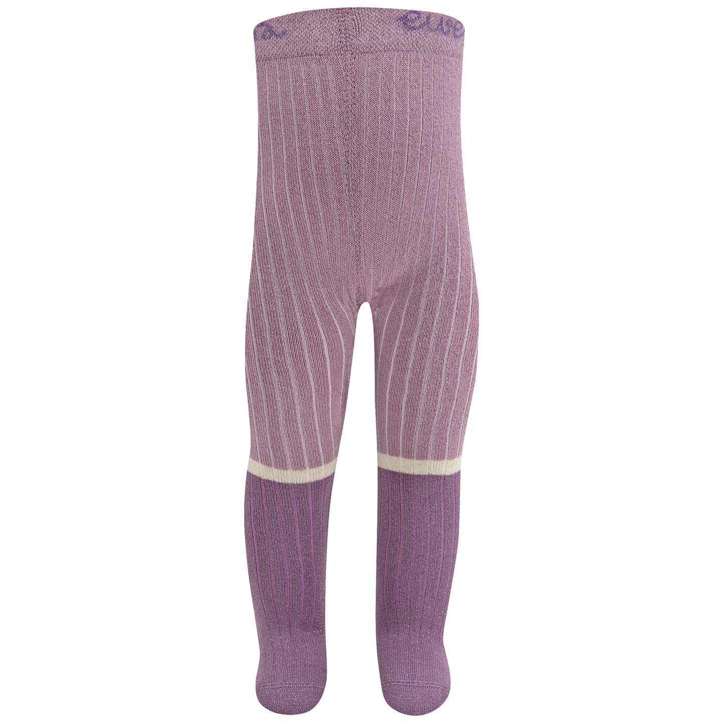 Kousenbroek met Ribmotief en Glitter Dusty Mauve Ewers