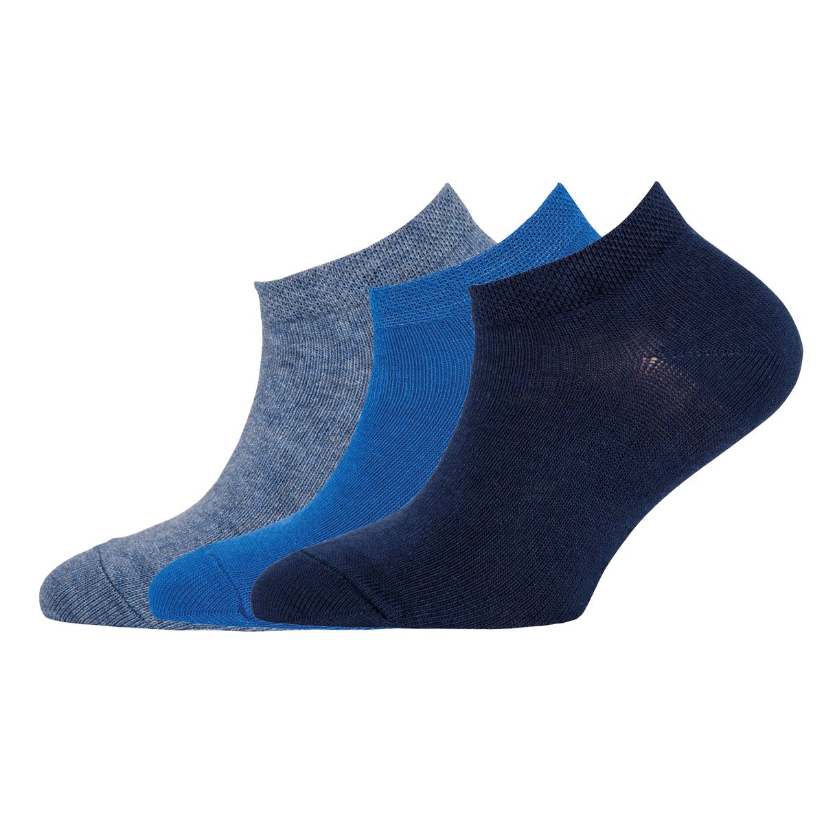 Sneaker 3-Pack Uni Jeans Melange/Aqua/Navy Ewers