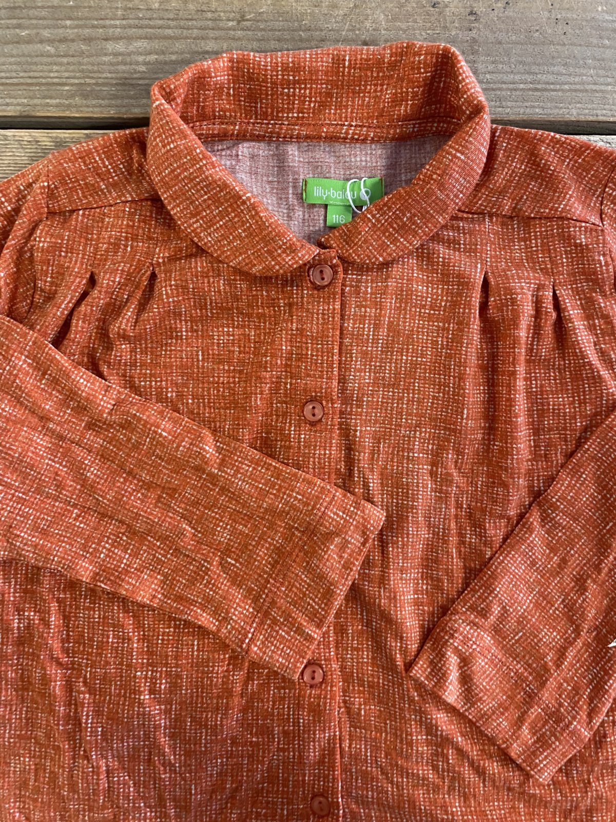Odette Shirt Texture Red Lily Balou