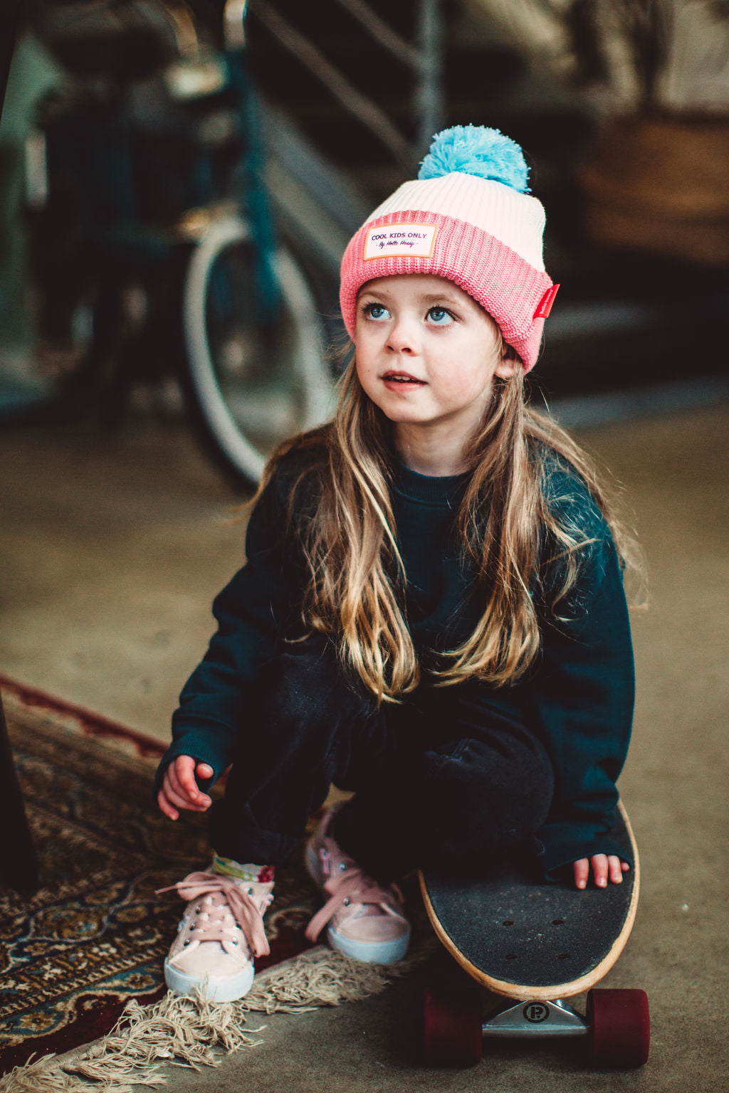 Beanie Color Block Pink Ice Hello Hossy