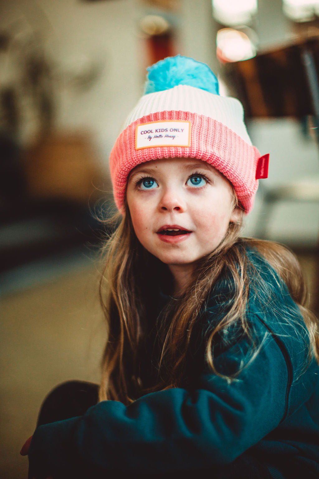 Beanie Color Block Pink Ice Hello Hossy