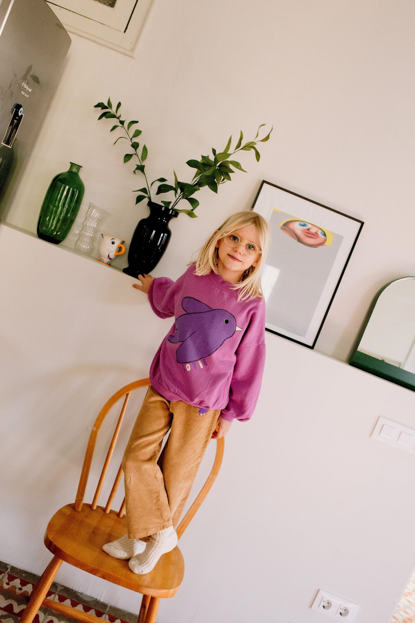 Corduroy Pants Flowing Bird Embroidery Toasted Lötiekids