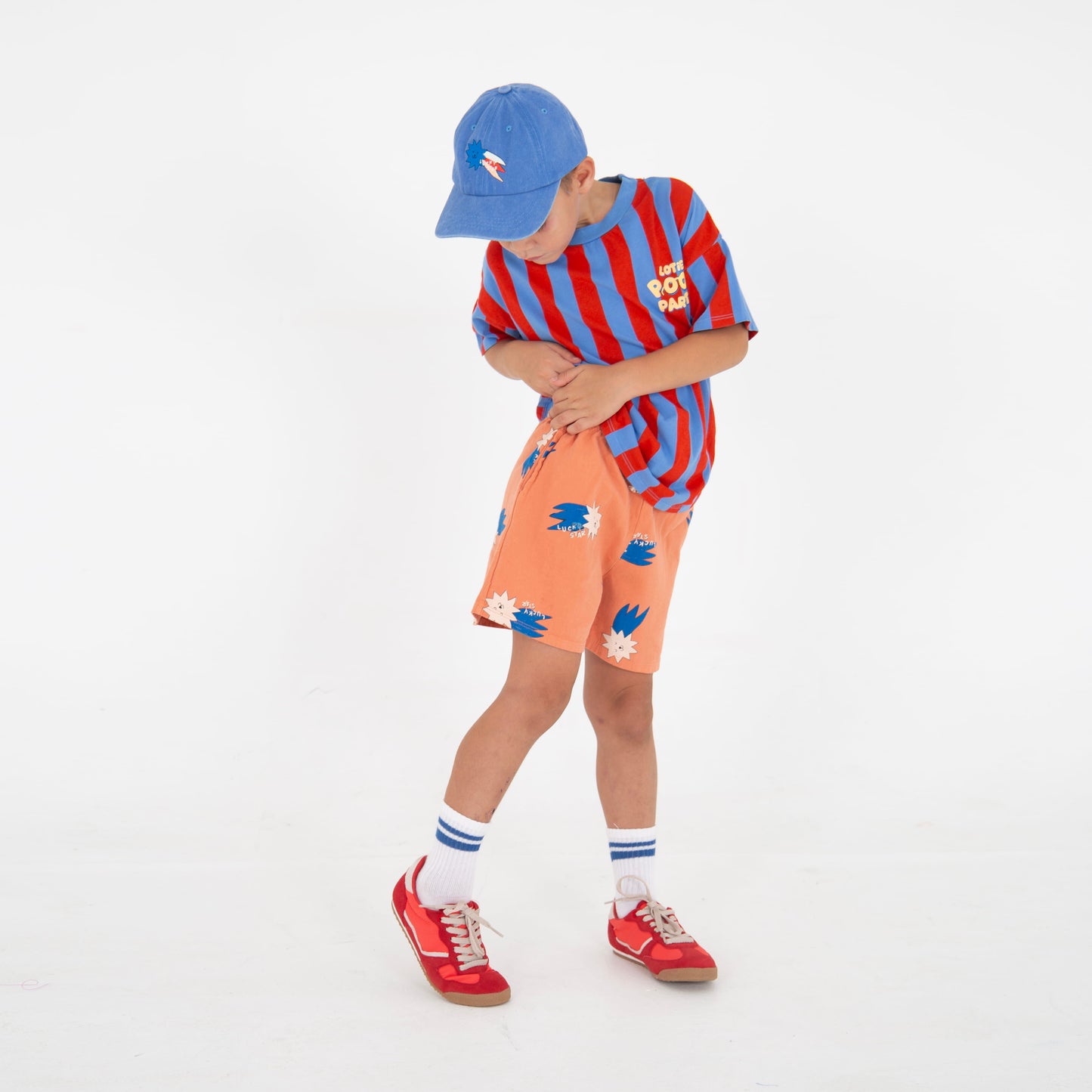 Wide Fit T-Shirt Stripes Pool Party Baja Blue Lötiekids