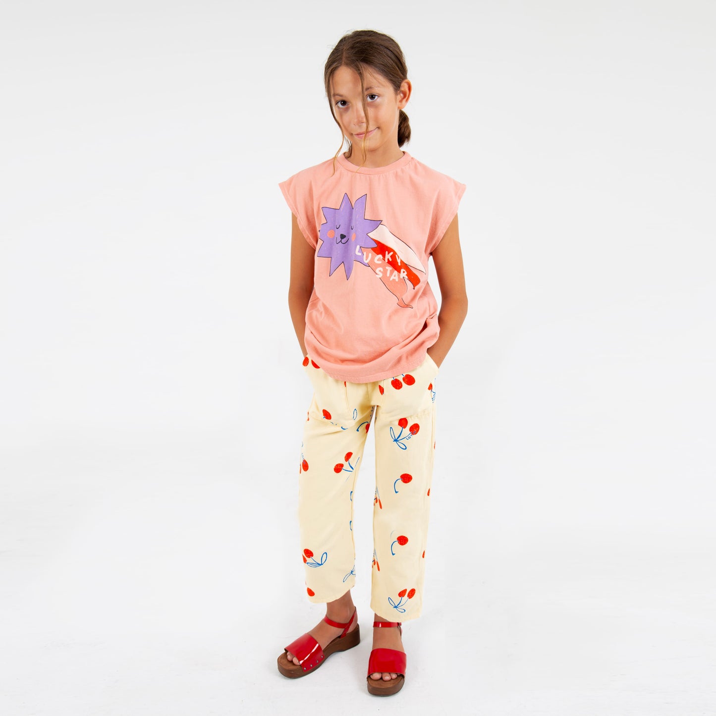 Sleeveless T-Shirt Big Lucky Star Clay Pink Lötiekids