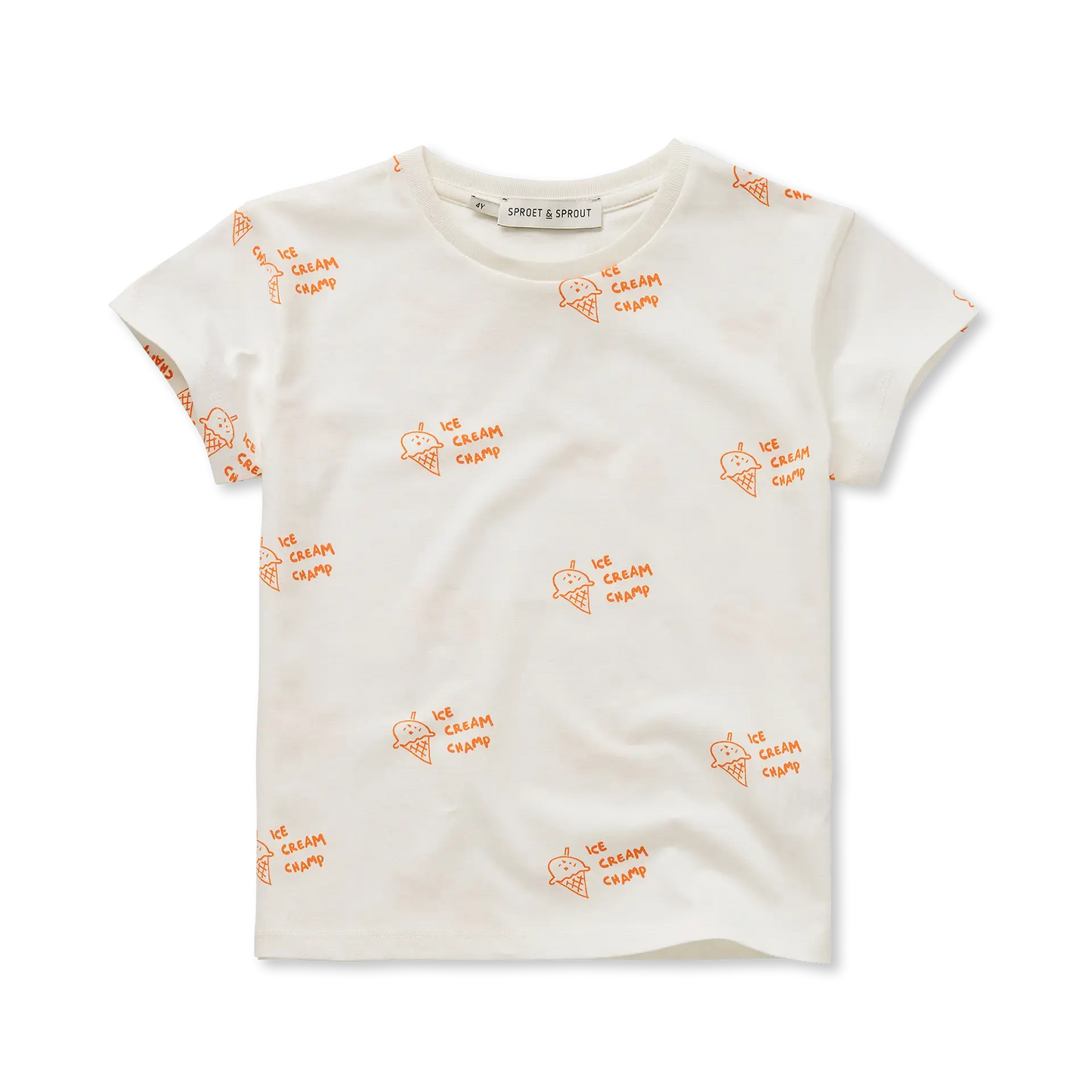 T-Shirt Ice Cream Print Off White Sproet & Sprout