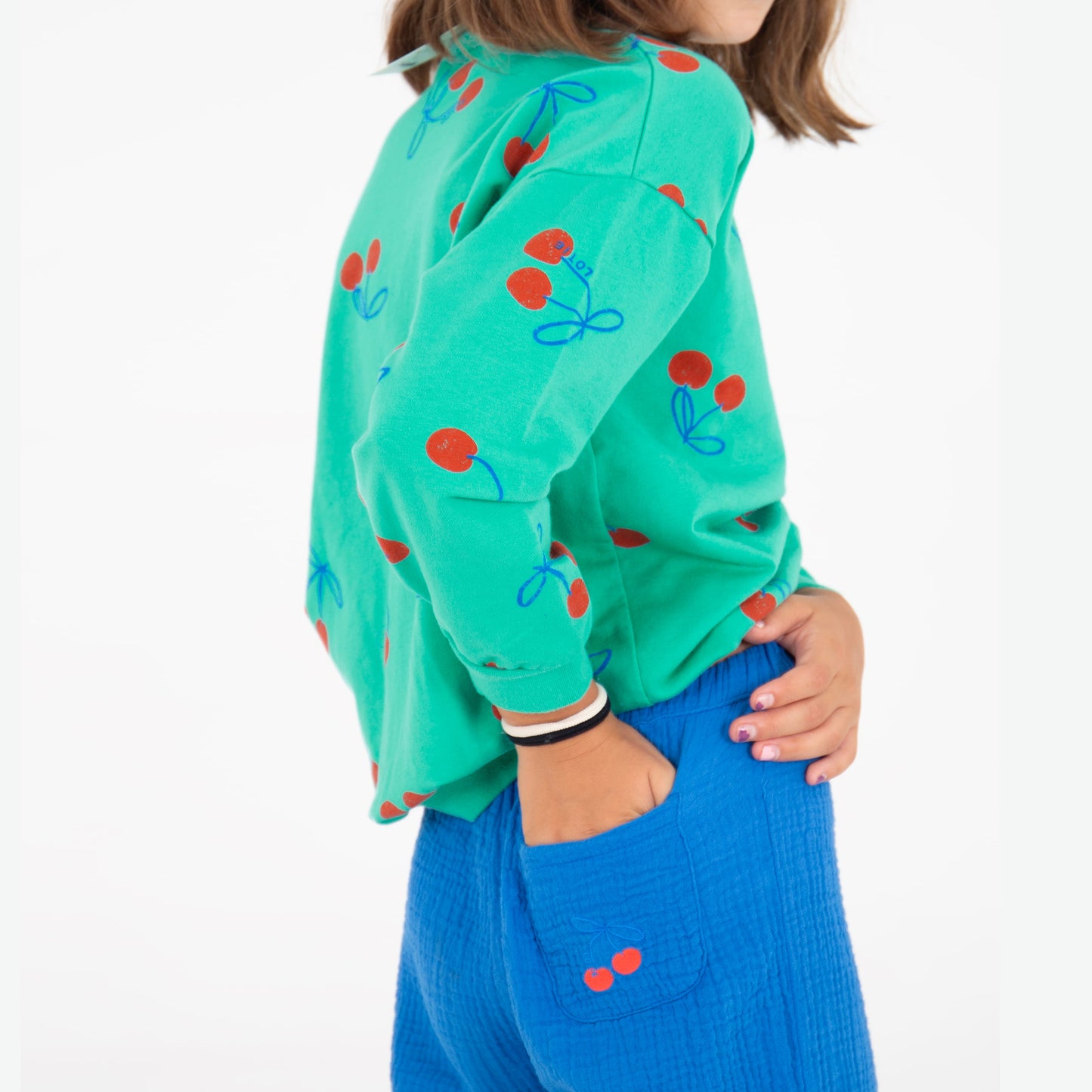 Sweatshirt Cherries Allover Green Lötiekids