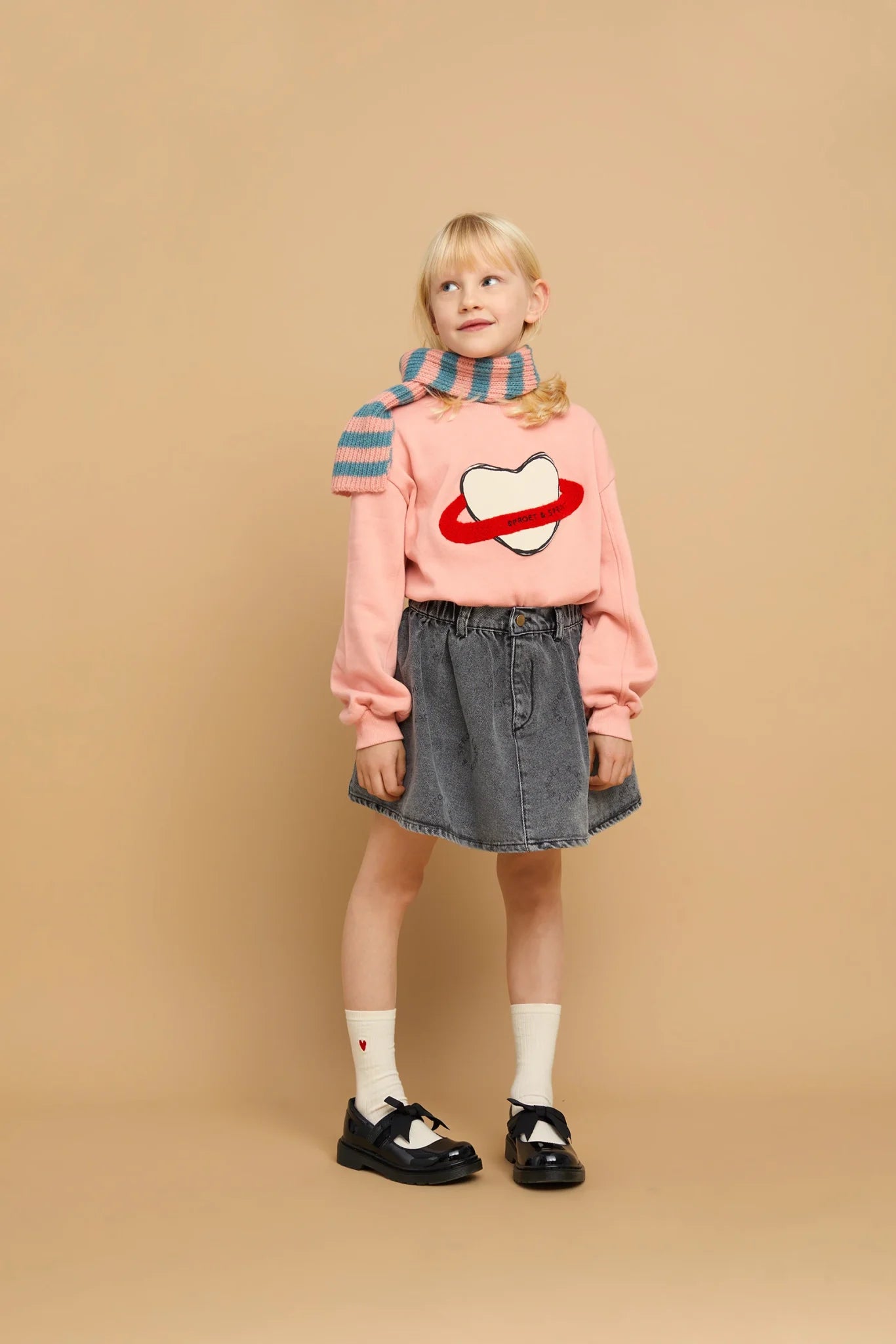 Denim Skirt Sproet print Washed Black Sproet & Sprout