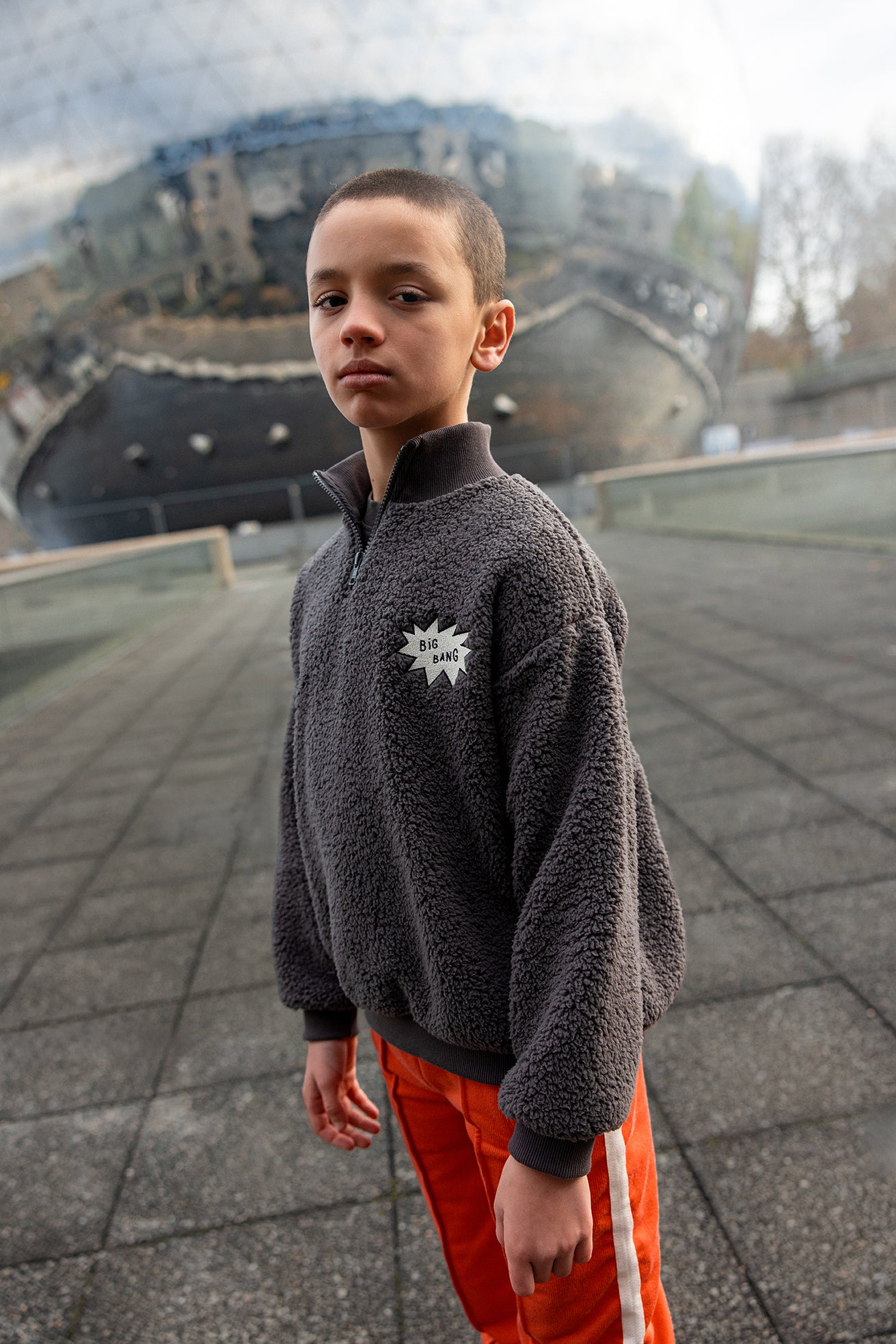 Teddy Anorak Sweatshirt Washed Black Sproet & Sprout