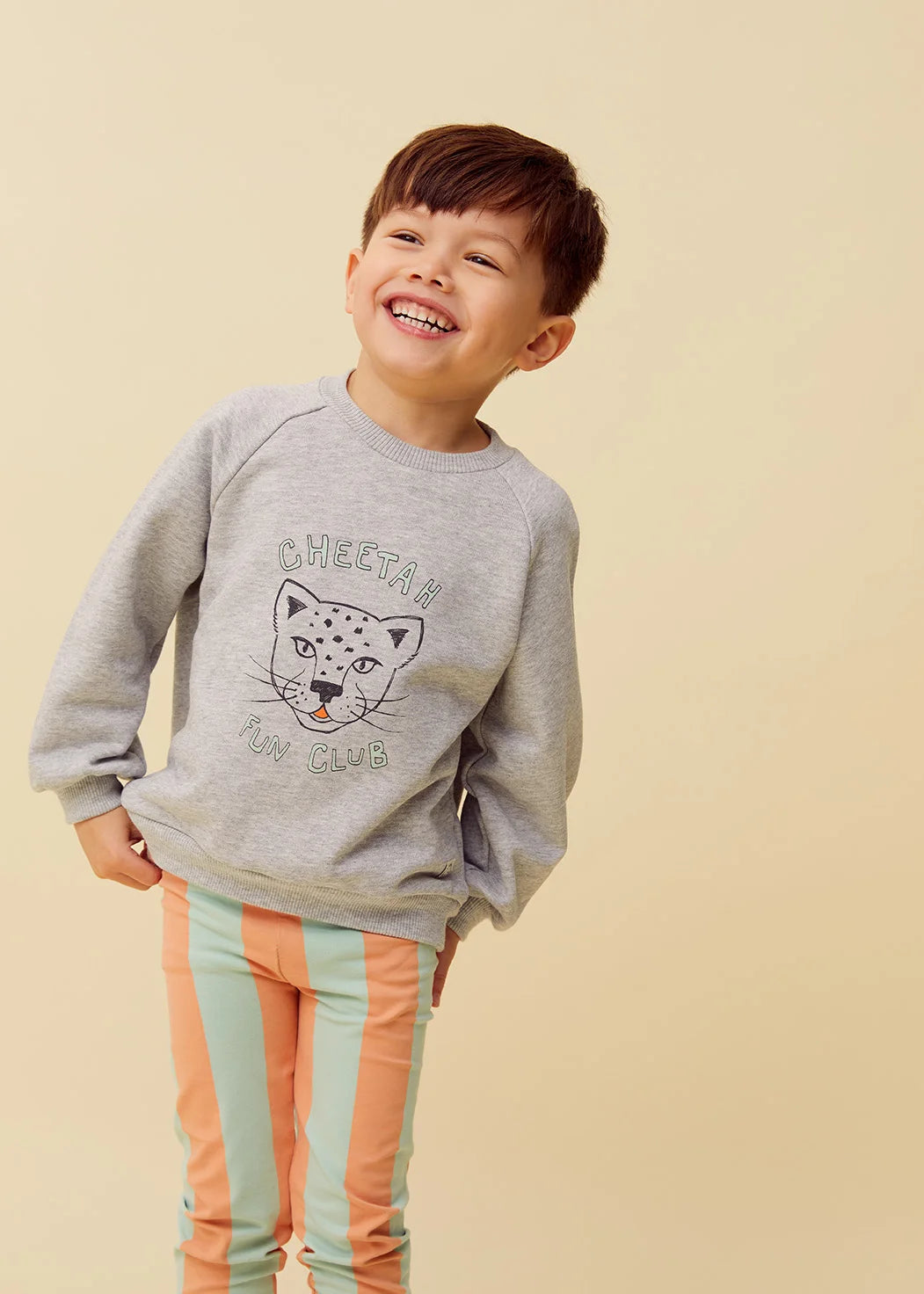 Raglan Sweatshirt Cheetah Grey Melee Sproet & Sprout