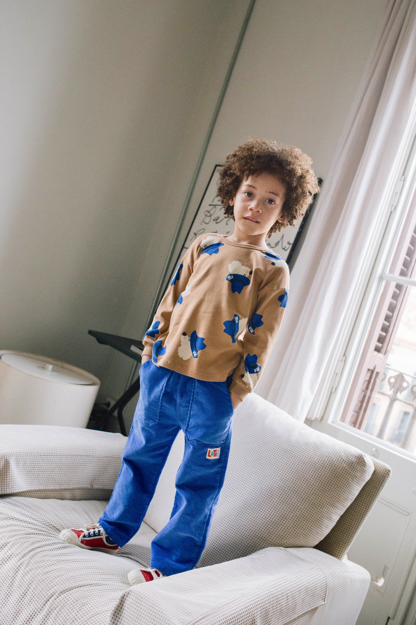 Corduroy Casual Pants Solid Ink Blue Lötiekids