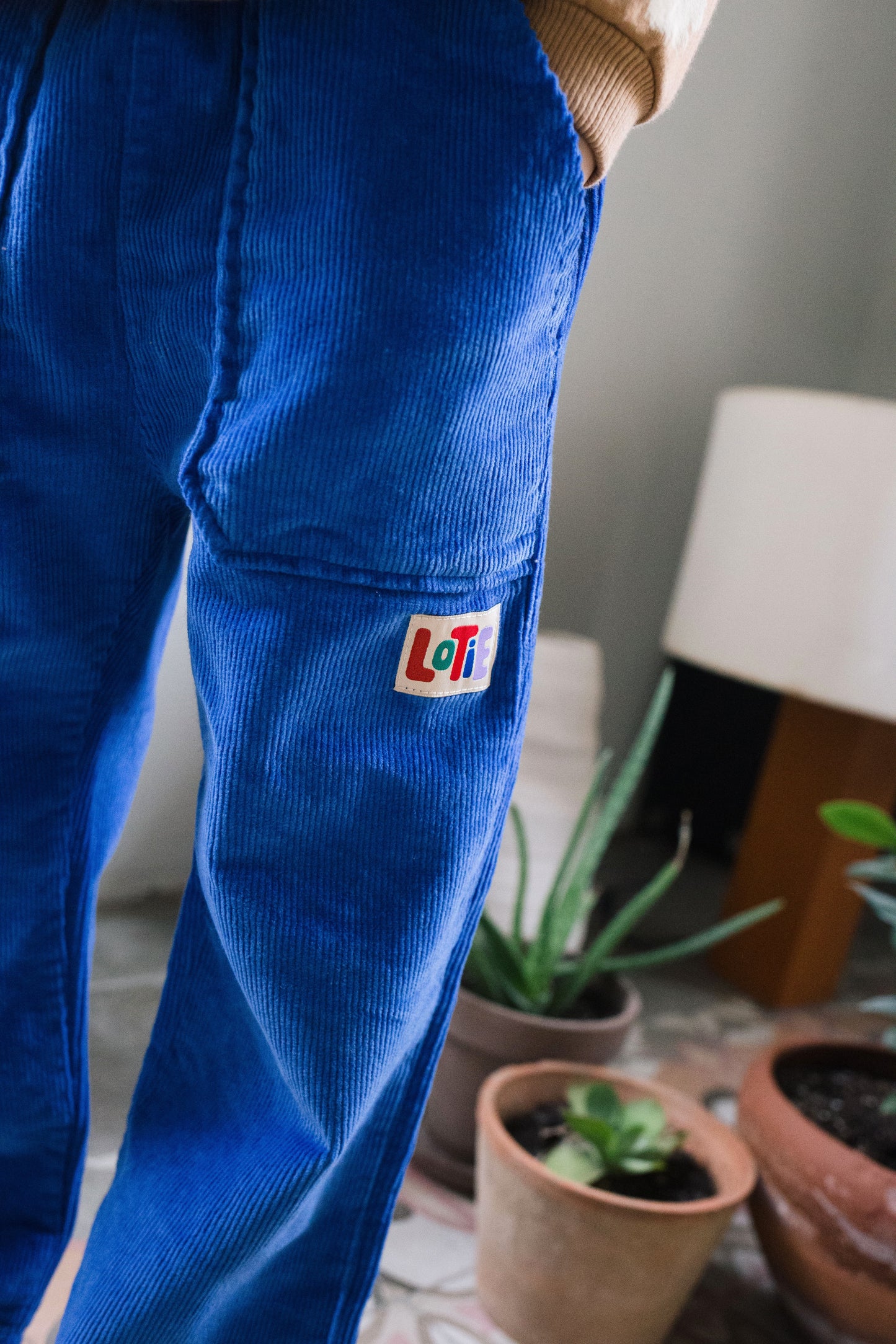 Corduroy Casual Pants Solid Ink Blue Lötiekids