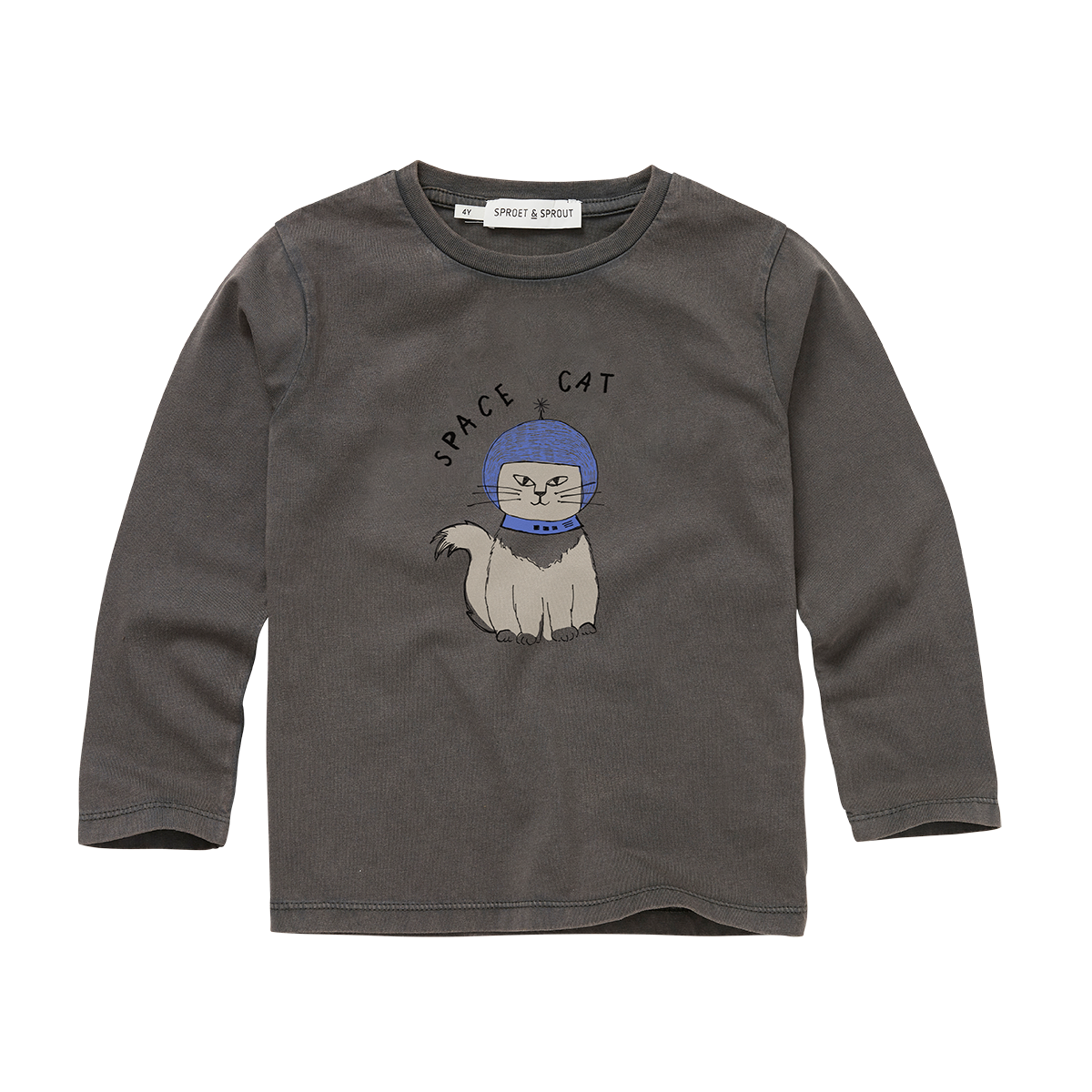Longsleeve Space Cat Washed Black Sproet & Sprout