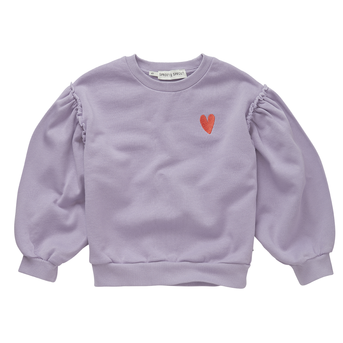 Sweatshirt Puff Sleeves Heart Lavender Sproet & Sprout