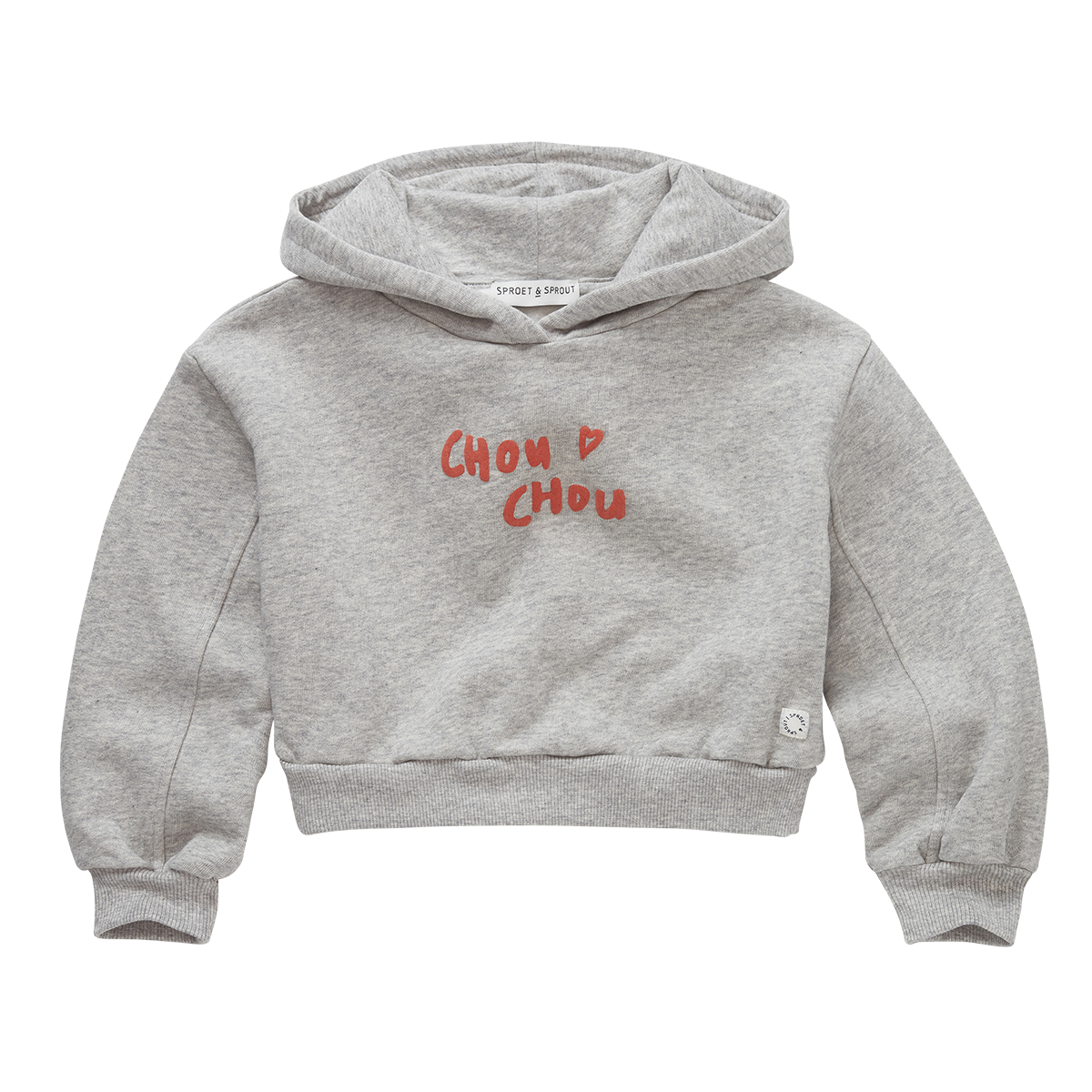 Cropped Hooded Sweatshirt Grey Melee Sproet & Sprout