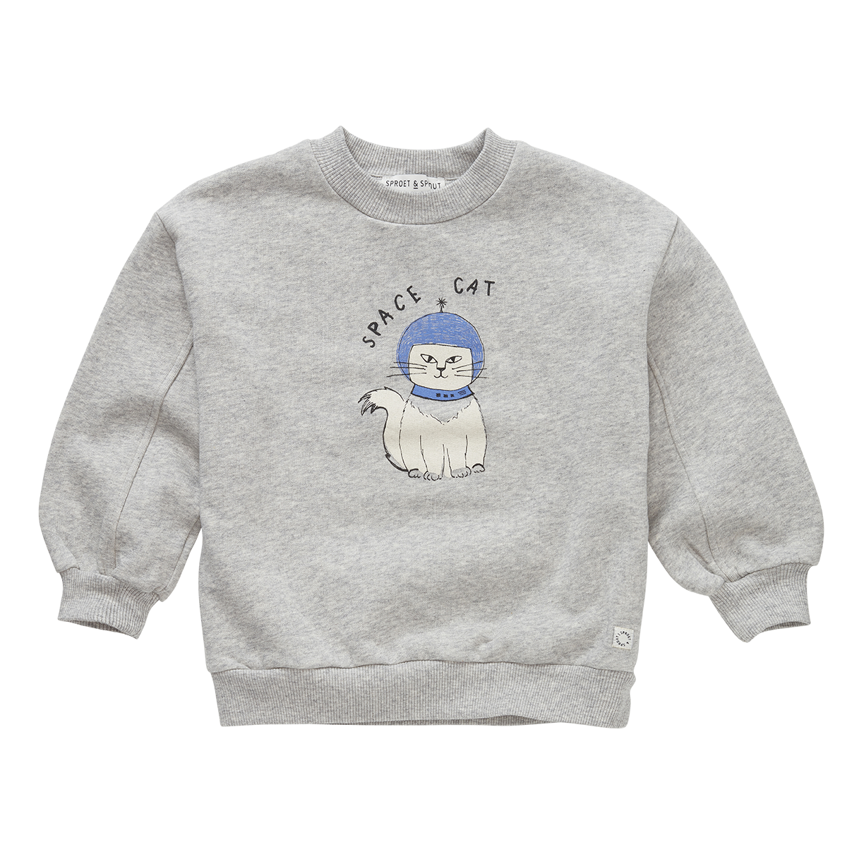 Sweatshirt Space Cat Grey Melee Sproet & Sprout