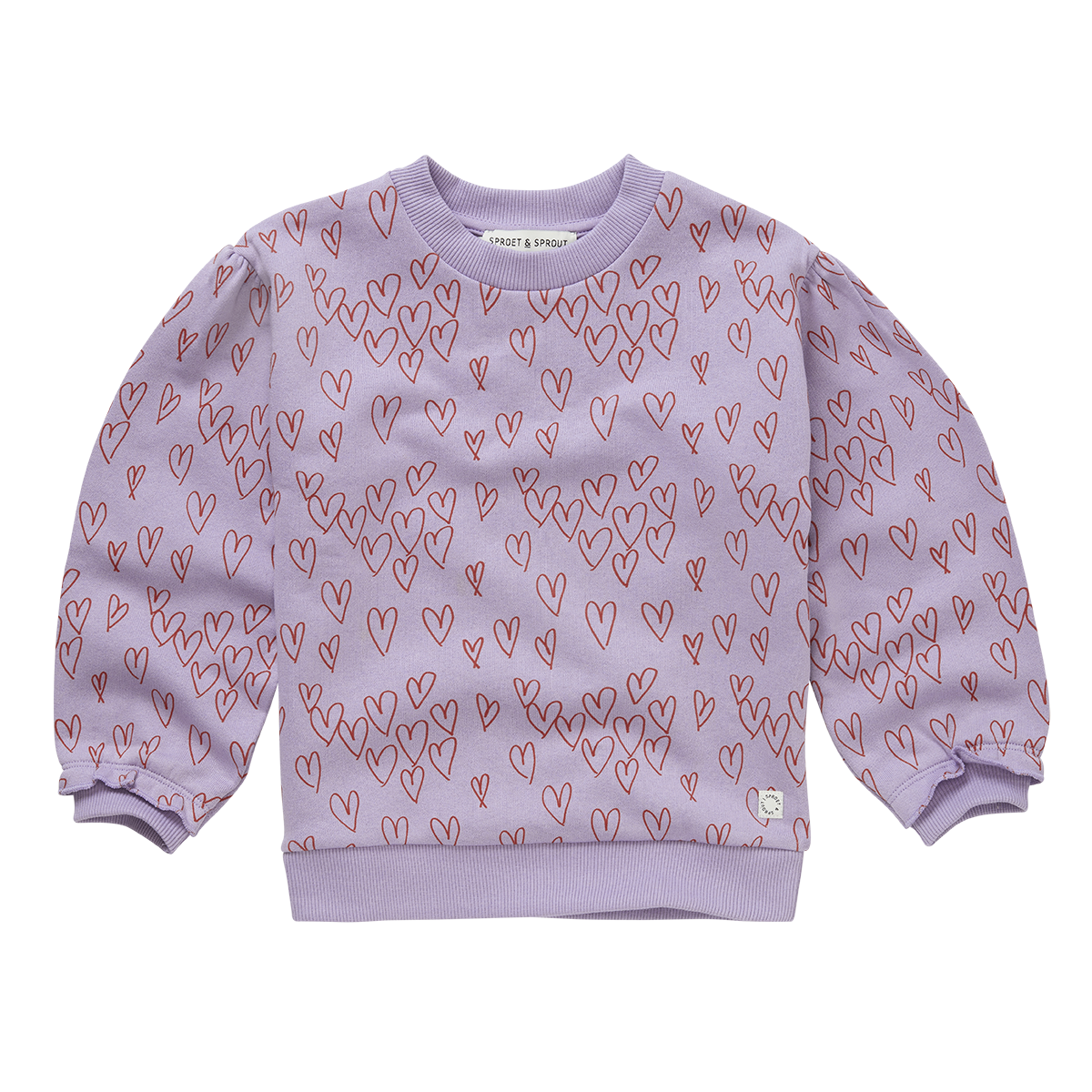 Sweatshirt Hearts print Lavender Sproet & Sprout