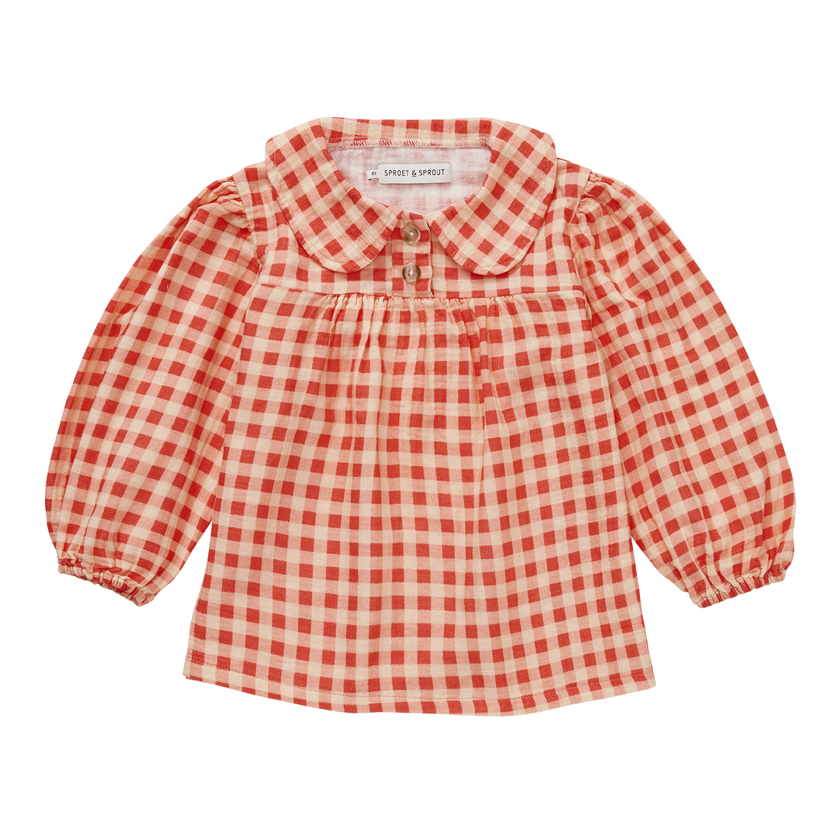 Girls Check Blouse Grenadine Sproet & Sprout