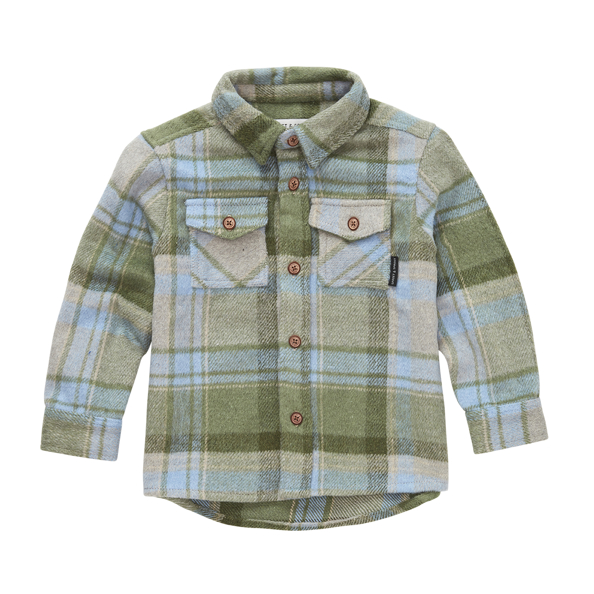 Boys Check Shirt Shady Green Sproet & Sprout