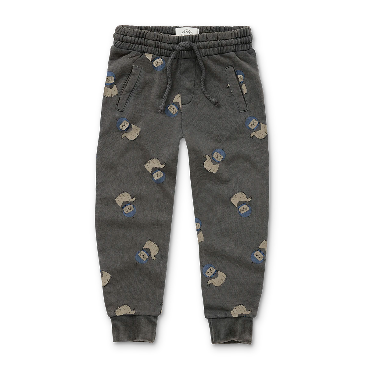 Sweatpants Space Cat Washed Black Sproet & Sprout