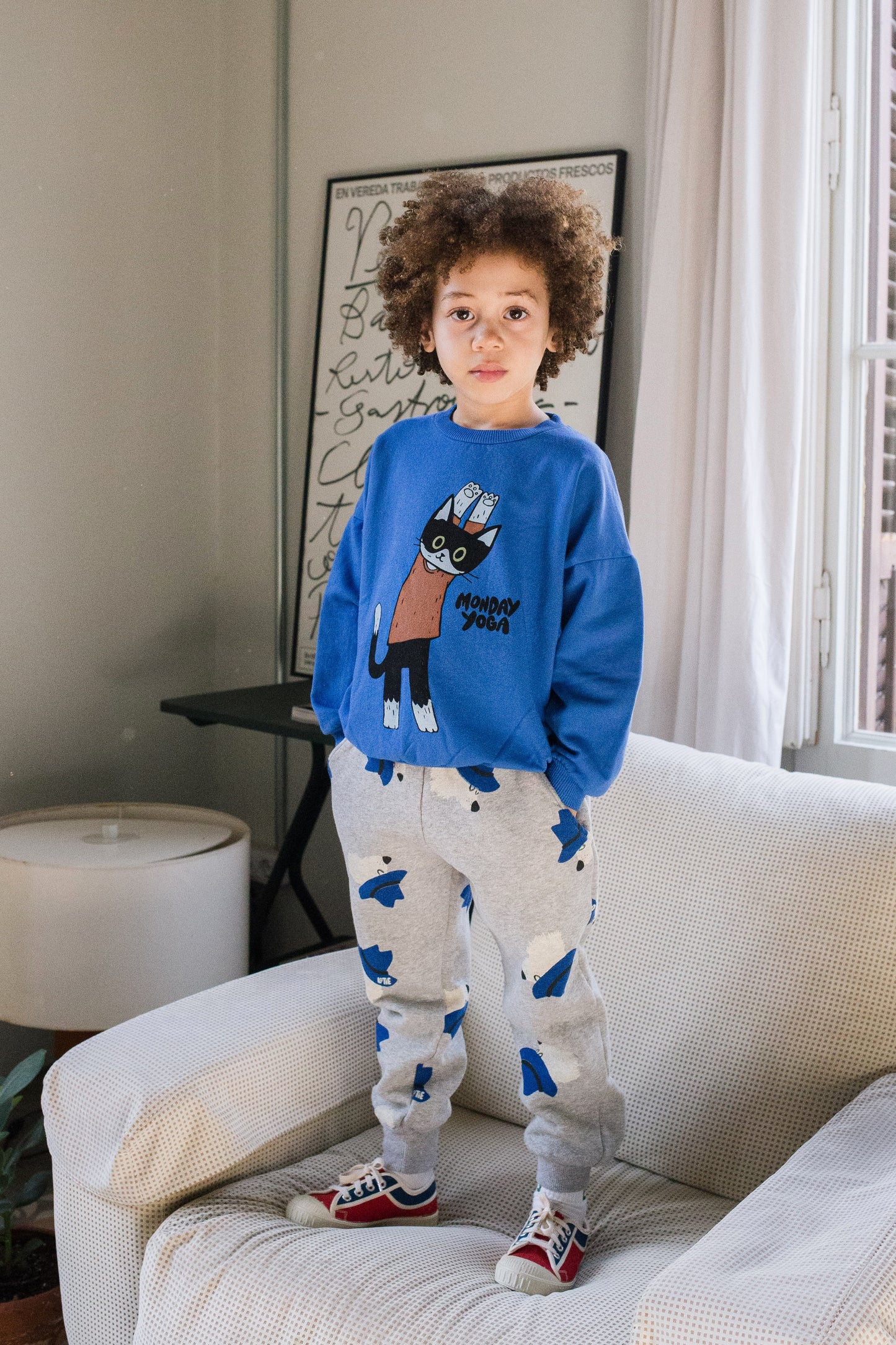 Sweatshirt Yogi Cat Ink Blue Lötiekids
