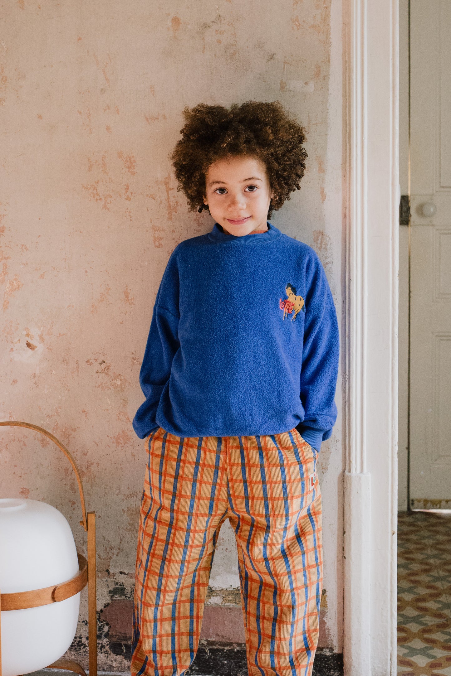 Corduroy Wide Pants Checks Toasted Lötiekids