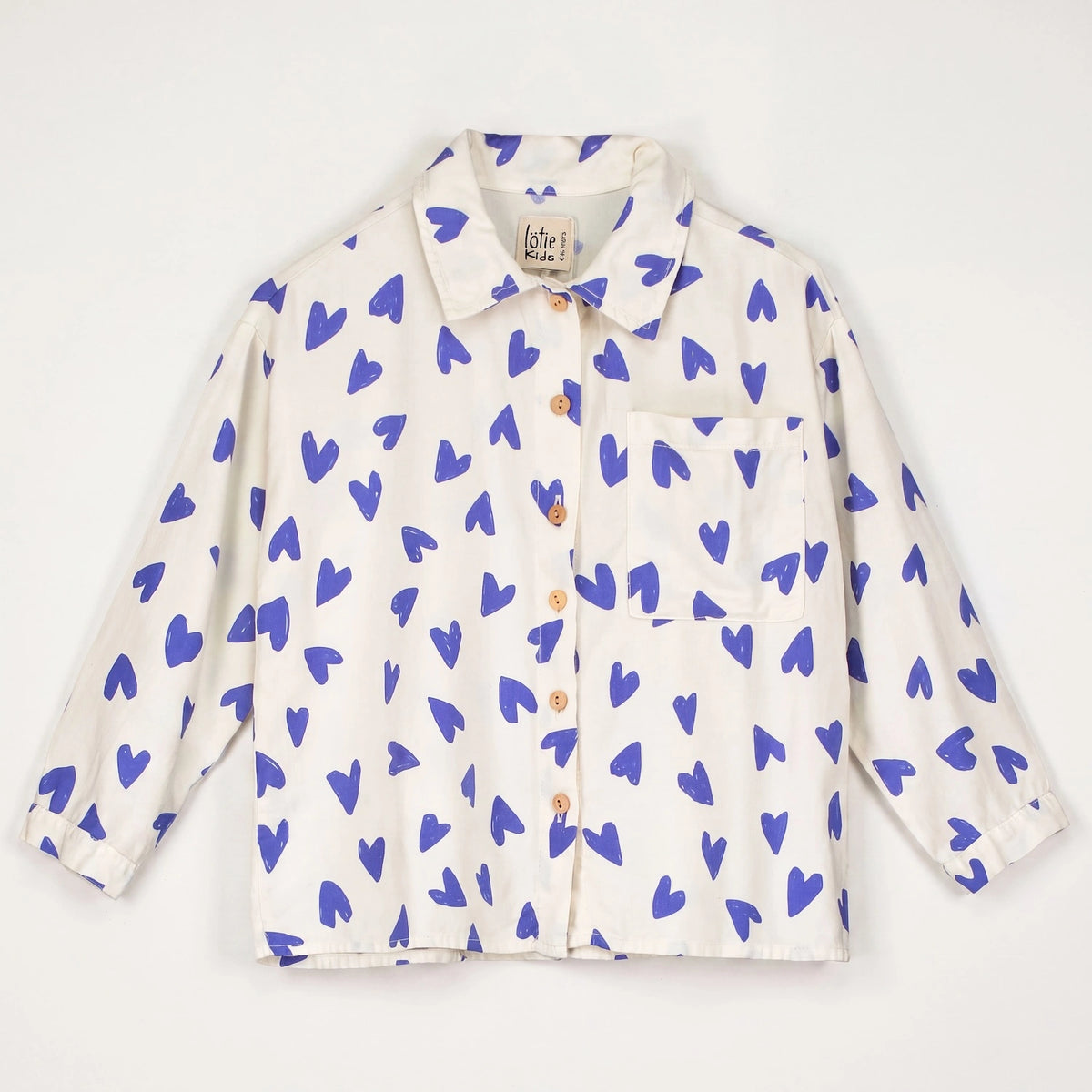 Woven Shirt Small Hearts Allover Cream Lötiekids