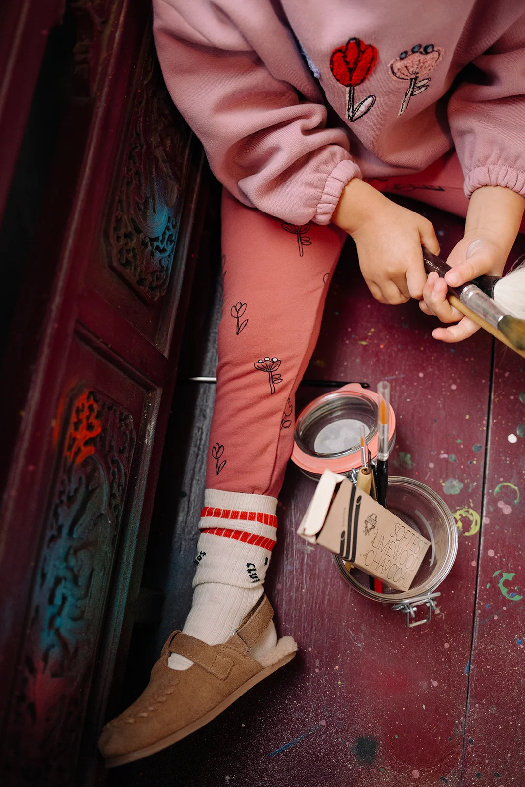 Boxy Sweatshirt Girls Bows Painters Blush Sproet & Sprout
