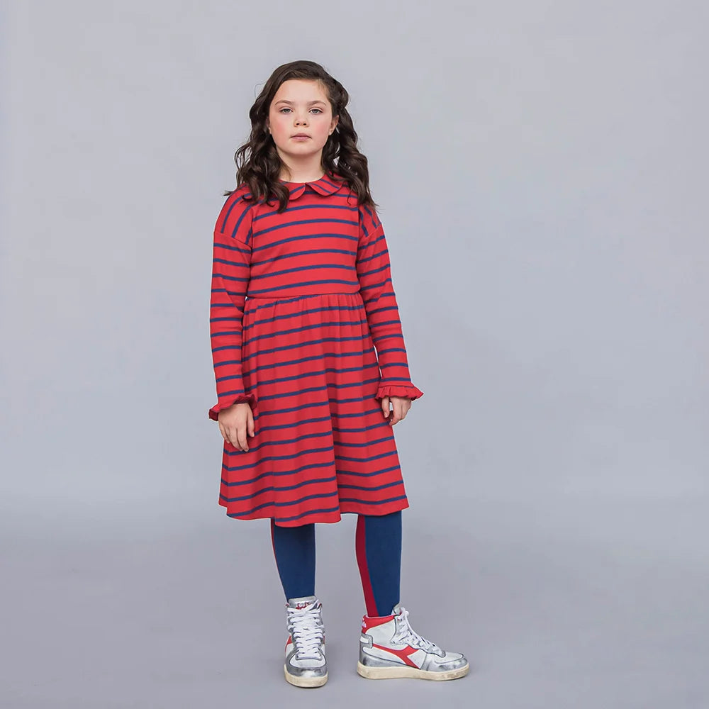 Collar Dress Stripes Red/Blue CarlijnQ