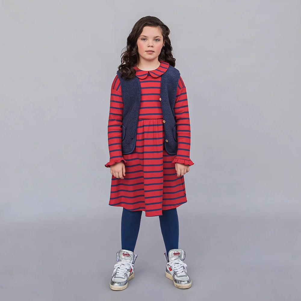 Collar Dress Stripes Red/Blue CarlijnQ