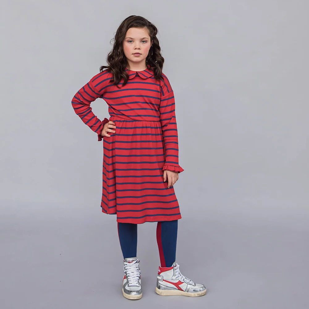 Collar Dress Stripes Red/Blue CarlijnQ